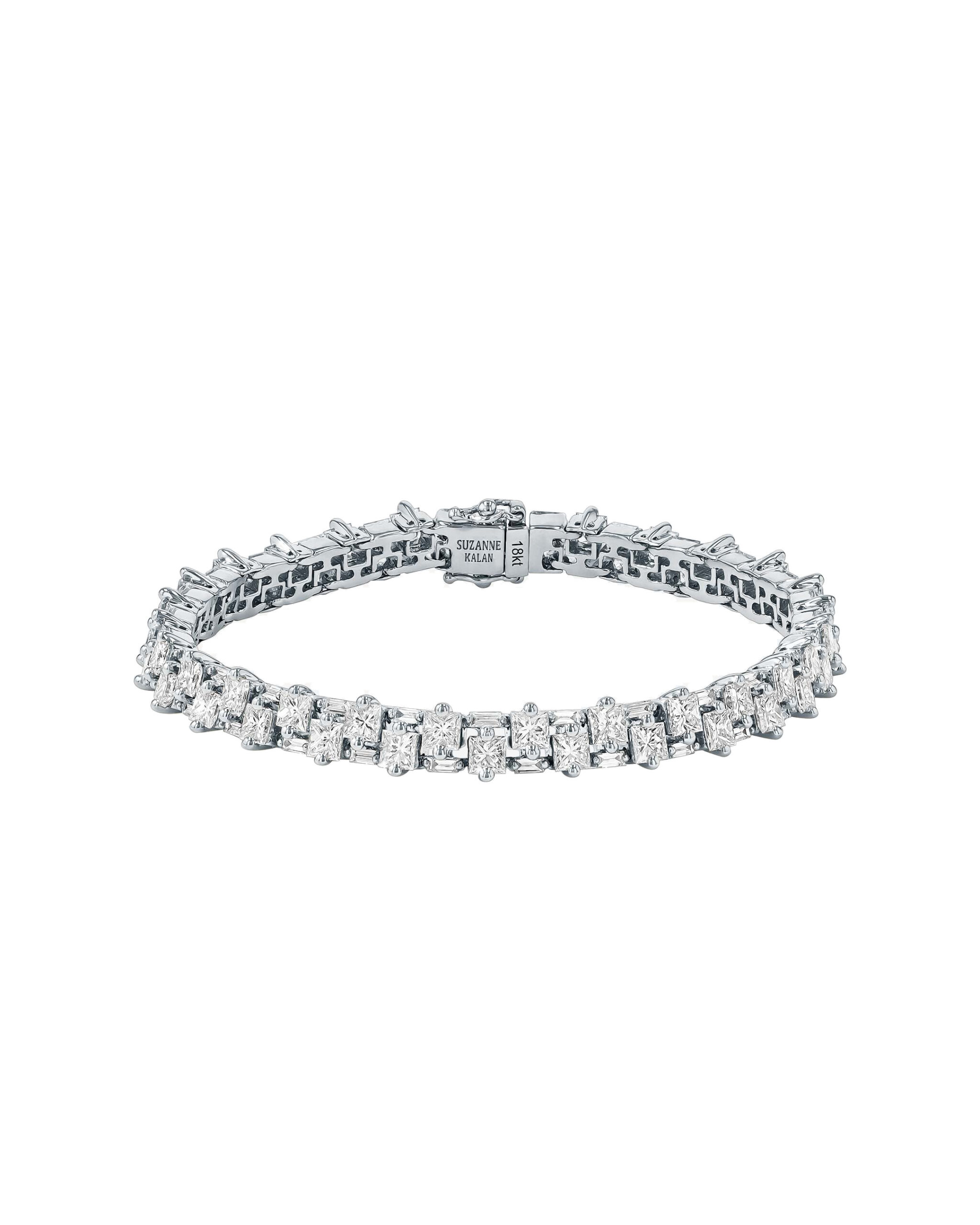 Suzanne Kalan Princess Midi Stack Diamond Tennis Bracelet in 18K White Gold Suzanne Kalan Princess Midi Stack Diamond Tennis Bracelet in 18K White Gold | Fine Bracelets | Coveti