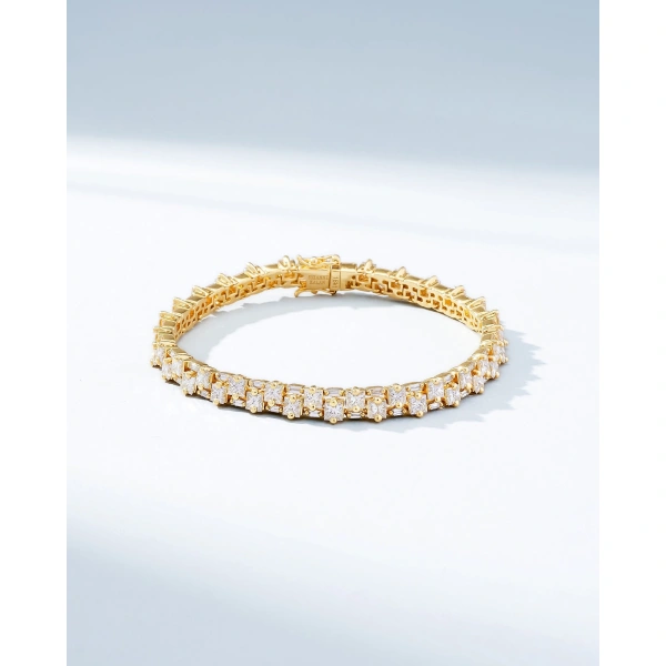 Suzanne Kalan Princess Midi Stack Diamond Tennis Bracelet in 18K Yellow Gold | Fine Bracelets | Coveti