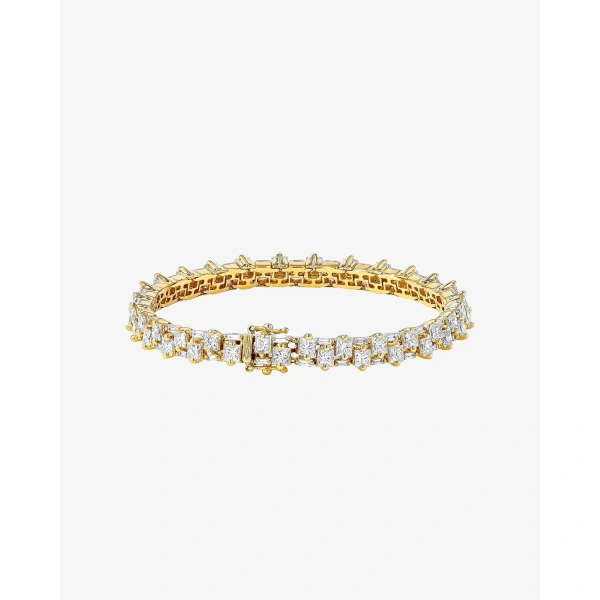 Suzanne Kalan Princess Midi Stack Diamond Tennis Bracelet in 18K Yellow Gold | Fine Bracelets | Coveti