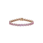 Suzanne Kalan Princess Midi Stack Tennis Bracelet in 18K Rose Gold, Pink Sapphire | Fine Bracelets | Coveti