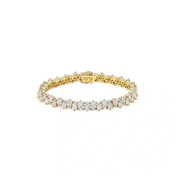 Suzanne Kalan Princess Midi Stack Tennis Bracelet in 18K Yellow Gold | Fine Bracelets | Coveti