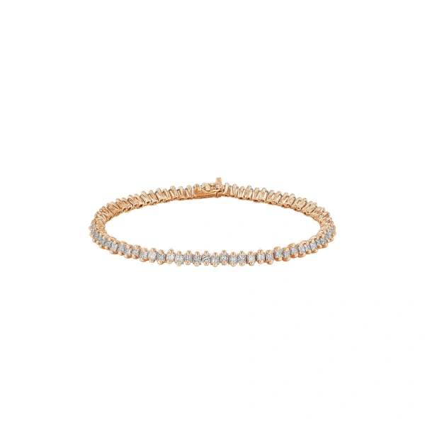 Suzanne Kalan Princess Midi Tennis Bracelet in 18K Rose Gold | Fine Bracelets | Coveti