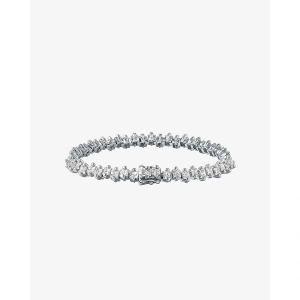 Suzanne Kalan Princess Milli Diamond Tennis Bracelet in 18K White Gold | Fine Bracelets | Coveti