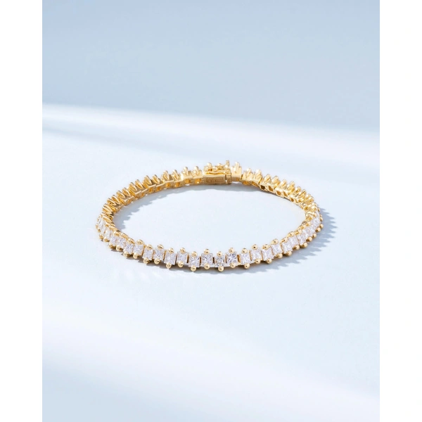 Suzanne Kalan Princess Milli Diamond Tennis Bracelet in 18K Yellow Gold | Fine Bracelets | Coveti