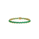 Suzanne Kalan Princess Milli Emerald Tennis Bracelet in 18K Yellow Gold | Fine Bracelets | Coveti