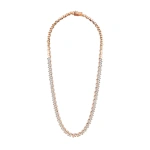 Suzanne Kalan Princess Milli Half Diamond Tennis Necklace in 18K Rose Gold | Fine Necklaces | Coveti