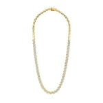 Suzanne Kalan Princess Milli Half Diamond Tennis Necklace in 18K Yellow Gold | Fine Necklaces | Coveti
