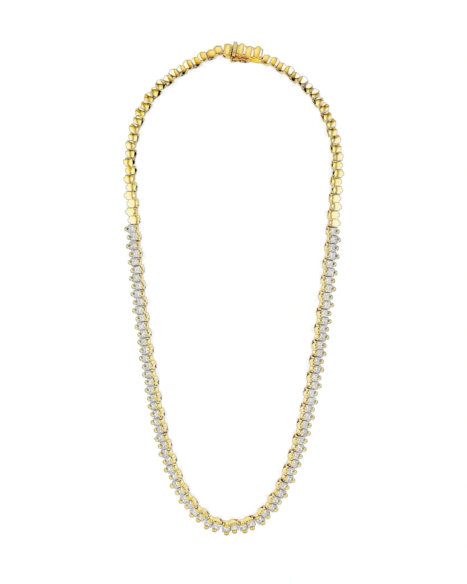 Suzanne Kalan Princess Milli Half Diamond Tennis Necklace in 18K Yellow Gold Suzanne Kalan Princess Milli Half Diamond Tennis Necklace in 18K Yellow Gold | Fine Necklaces | Coveti