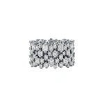 Suzanne Kalan Princess Milli Stacker Diamond Eternity Band in 18K White Gold | Fine Rings | Coveti