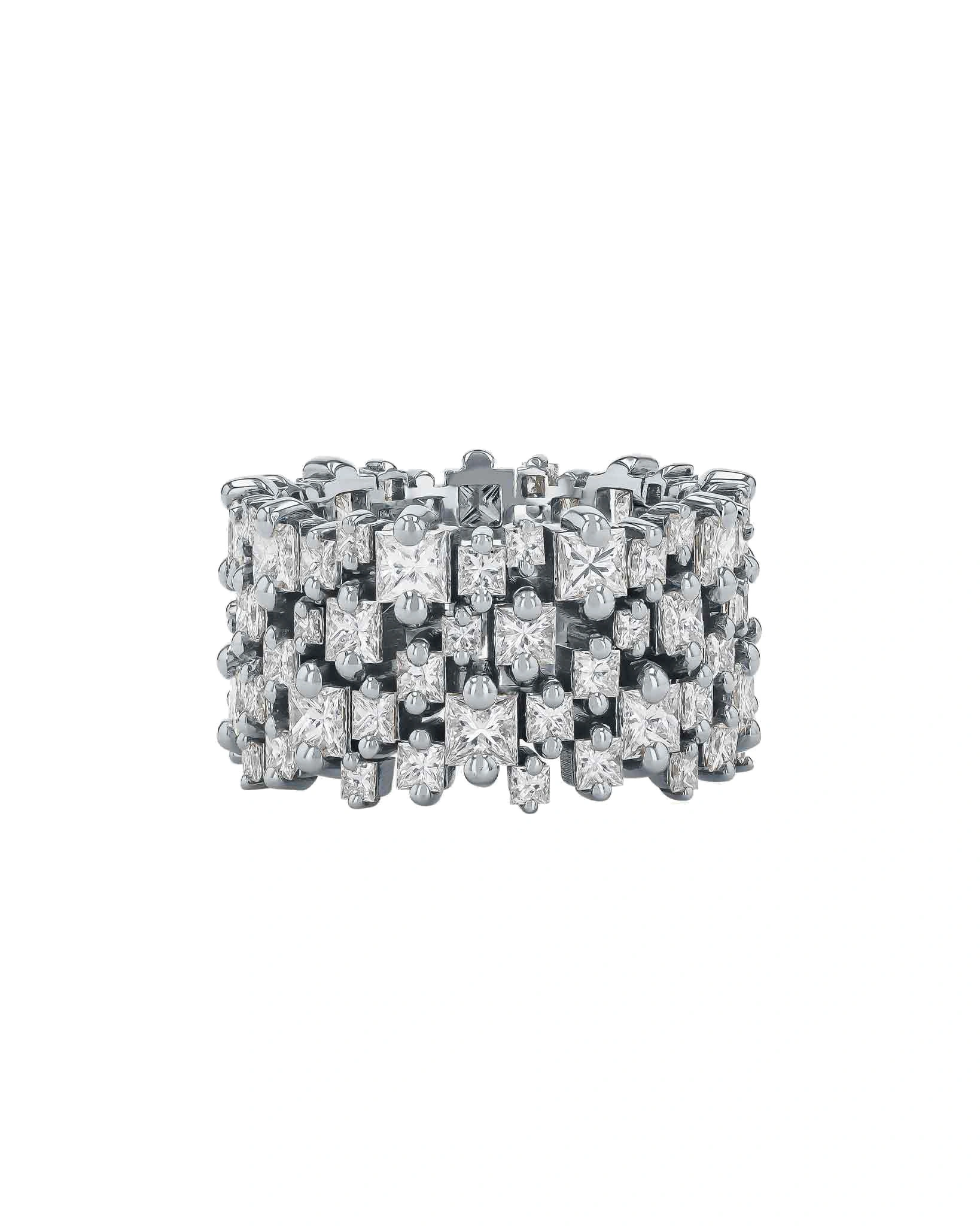 Suzanne Kalan Princess Milli Stacker Diamond Eternity Band in 18K White Gold Suzanne Kalan Princess Milli Stacker Diamond Eternity Band in 18K White Gold | Fine Rings | Coveti
