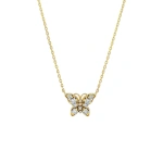 Suzanne Kalan Princess Mini Butterfly Pendant in 18K Yellow Gold | Fine Necklaces | Coveti