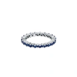 Suzanne Kalan Princess Mini Dark Blue Sapphire Eternity Band in 18K White Gold | Fine Rings | Coveti