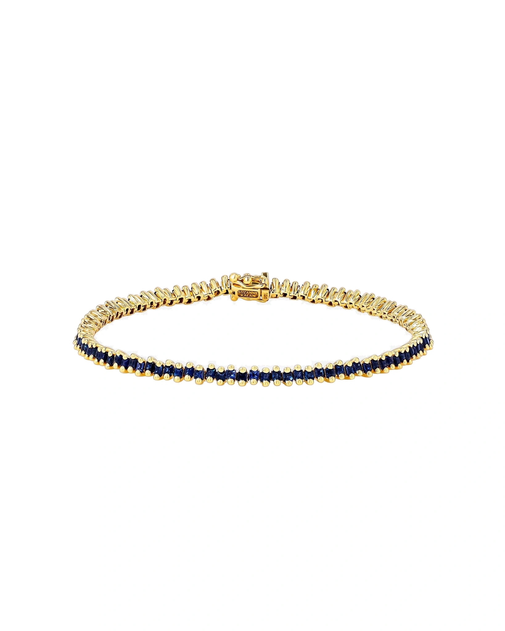 Suzanne Kalan Princess Mini Dark Blue Sapphire Tennis Bracelet in 18K Yellow Gold Suzanne Kalan Princess Mini Dark Blue Sapphire Tennis Bracelet in 18K Yellow Gold | Fine Bracelets | Coveti
