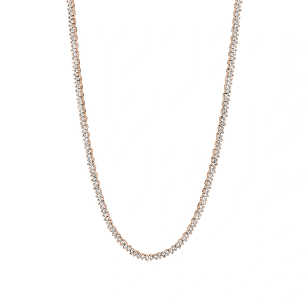 Suzanne Kalan Princess Mini Diamond 36" Inch Tennis Necklace in 18K Rose Gold | Fine Necklaces | Coveti