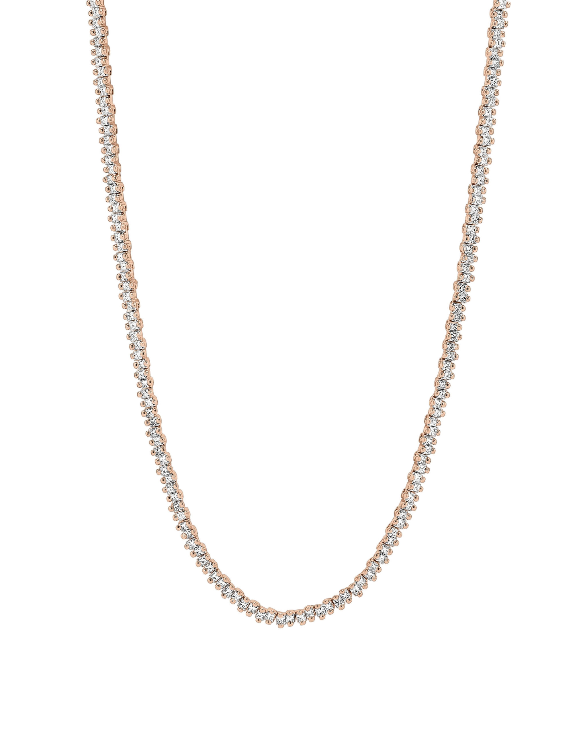 Suzanne Kalan Princess Mini Diamond 36" Inch Tennis Necklace in 18K Rose Gold Suzanne Kalan Princess Mini Diamond 36" Inch Tennis Necklace in 18K Rose Gold | Fine Necklaces | Coveti