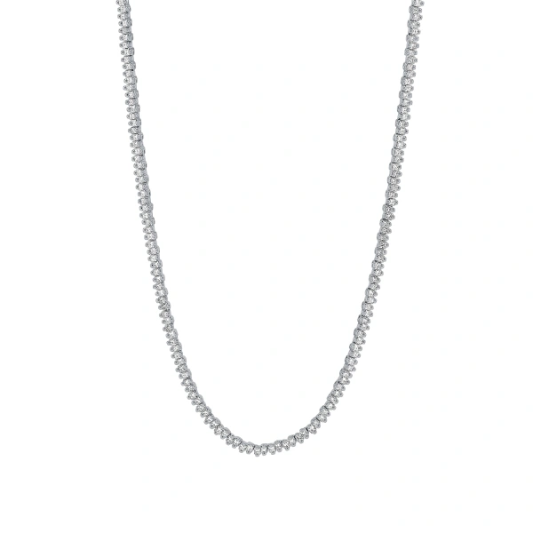 Suzanne Kalan Princess Mini Diamond 36" Inch Tennis Necklace in 18K White Gold | Fine Necklaces | Coveti