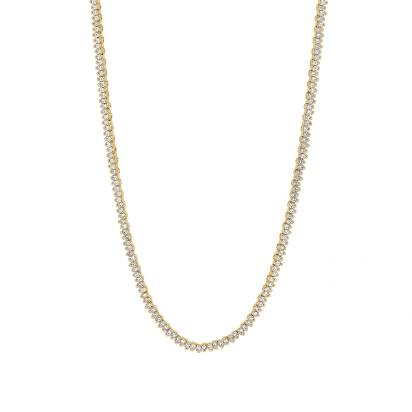 Suzanne Kalan Princess Mini Diamond 36" Inch Tennis Necklace in 18K Yellow Gold | Fine Necklaces | Coveti