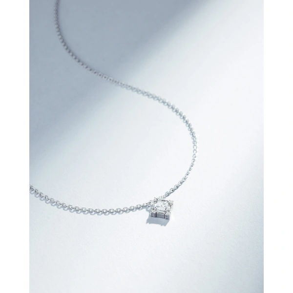 Suzanne Kalan Princess Mini Diamond Pendant in 18K White Gold | Fine Necklaces | Coveti