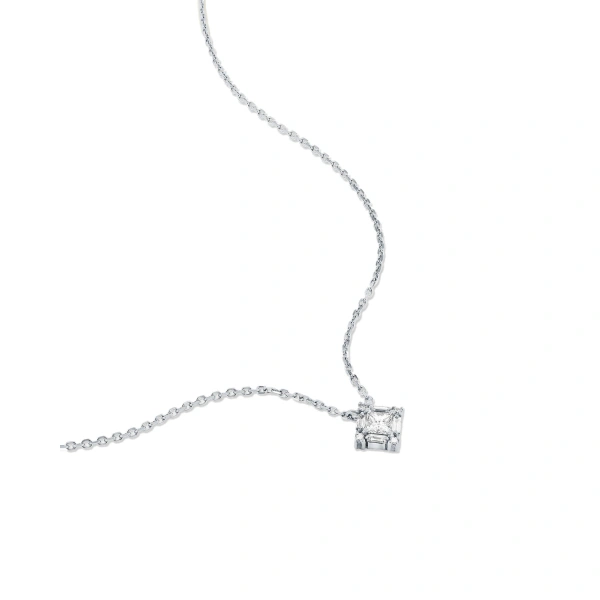 Suzanne Kalan Princess Mini Diamond Pendant in 18K White Gold | Fine Necklaces | Coveti