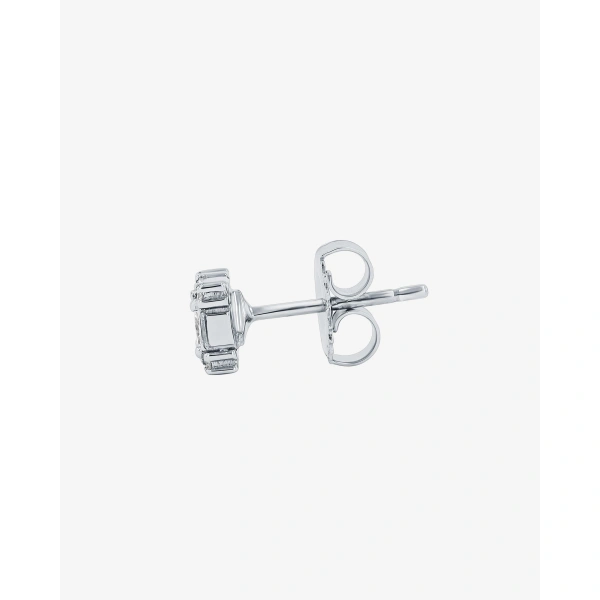 Suzanne Kalan Princess Mini Diamond Studs in 18K White Gold | Fine Earrings | Coveti