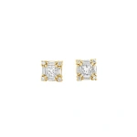 Suzanne Kalan Princess Mini Diamond Studs in 18K Yellow Gold | Fine Earrings | Coveti