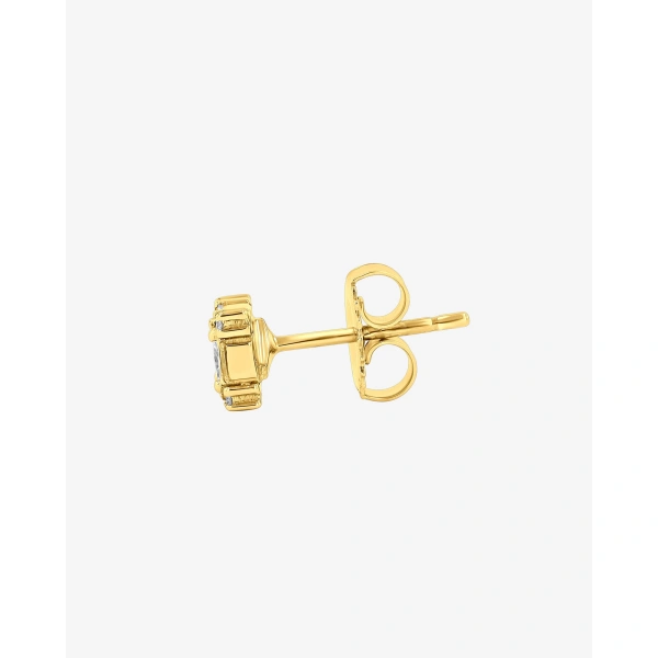 Suzanne Kalan Princess Mini Diamond Studs in 18K Yellow Gold | Fine Earrings | Coveti