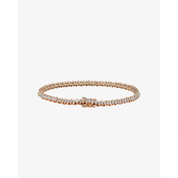 Suzanne Kalan Princess Mini Diamond Tennis Bracelet in 18K Rose Gold | Fine Bracelets | Coveti