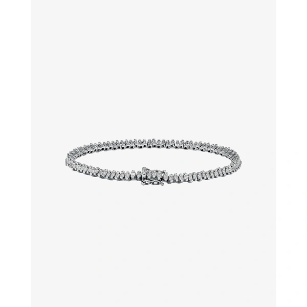 Suzanne Kalan Princess Mini Diamond Tennis Bracelet in 18K White Gold | Fine Bracelets | Coveti