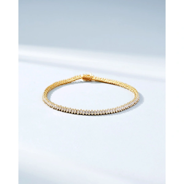 Suzanne Kalan Princess Mini Diamond Tennis Bracelet in 18K Yellow Gold | Fine Bracelets | Coveti