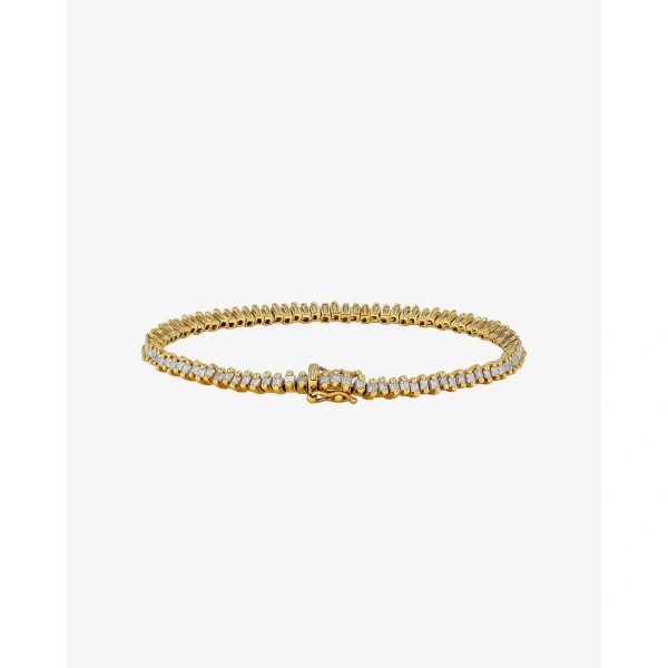 Suzanne Kalan Princess Mini Diamond Tennis Bracelet in 18K Yellow Gold | Fine Bracelets | Coveti