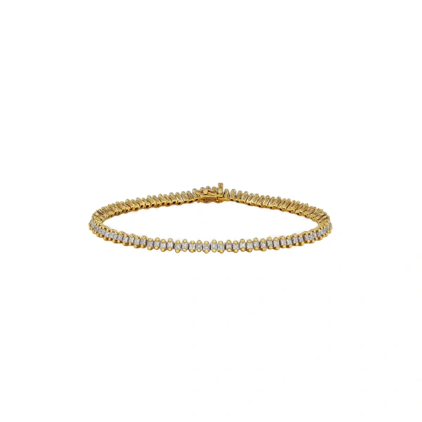 Suzanne Kalan Princess Mini Diamond Tennis Bracelet in 18K Yellow Gold | Fine Bracelets | Coveti