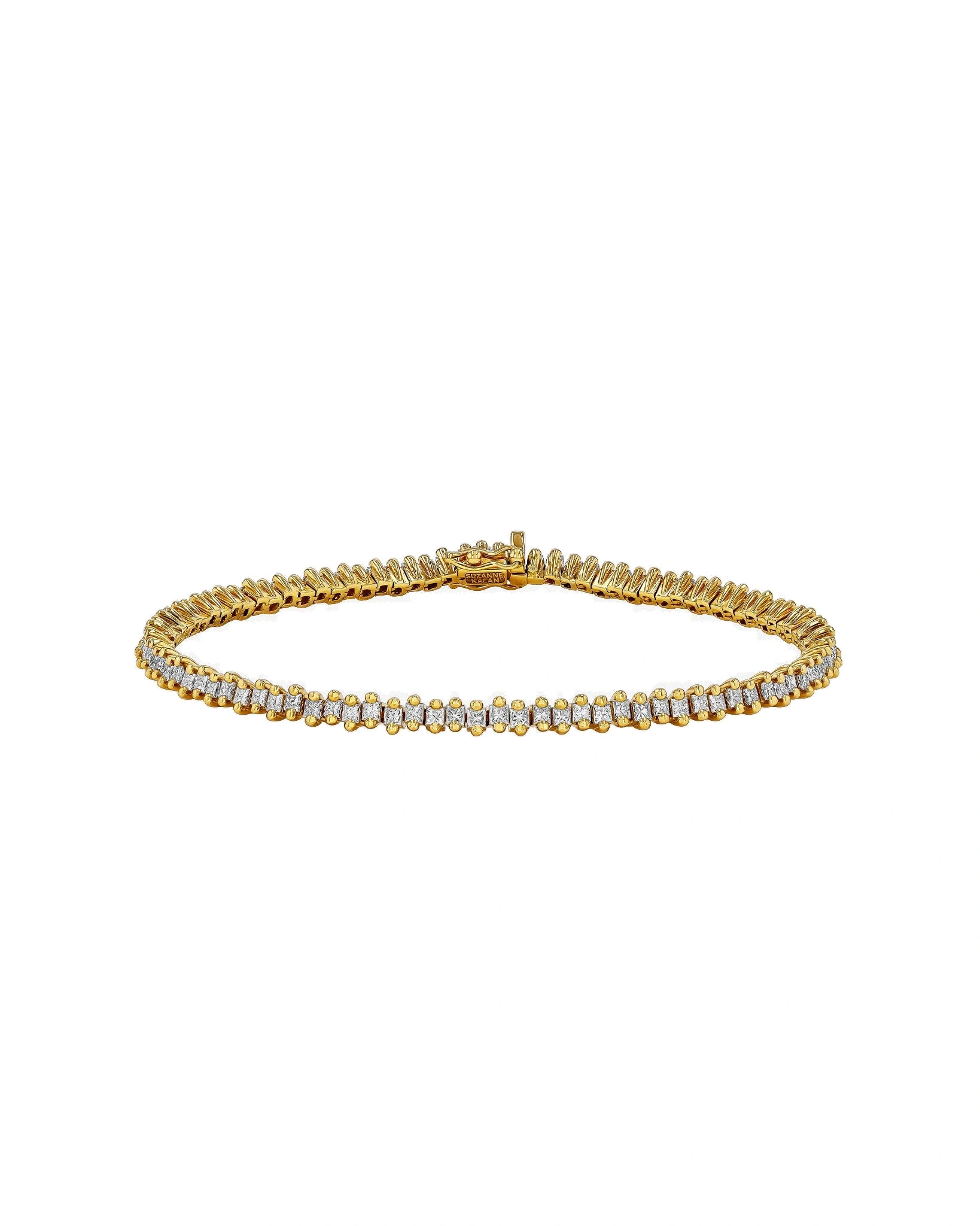 Suzanne Kalan Princess Mini Diamond Tennis Bracelet in 18K Yellow Gold Suzanne Kalan Princess Mini Diamond Tennis Bracelet in 18K Yellow Gold | Fine Bracelets | Coveti