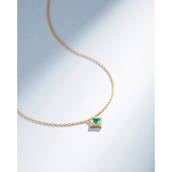 Suzanne Kalan Princess Mini Emerald Pendant in 18K Yellow Gold | Fine Necklaces | Coveti