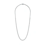 Suzanne Kalan Princess Mini Half Diamond Tennis Necklace in 18K White Gold | Fine Necklaces | Coveti