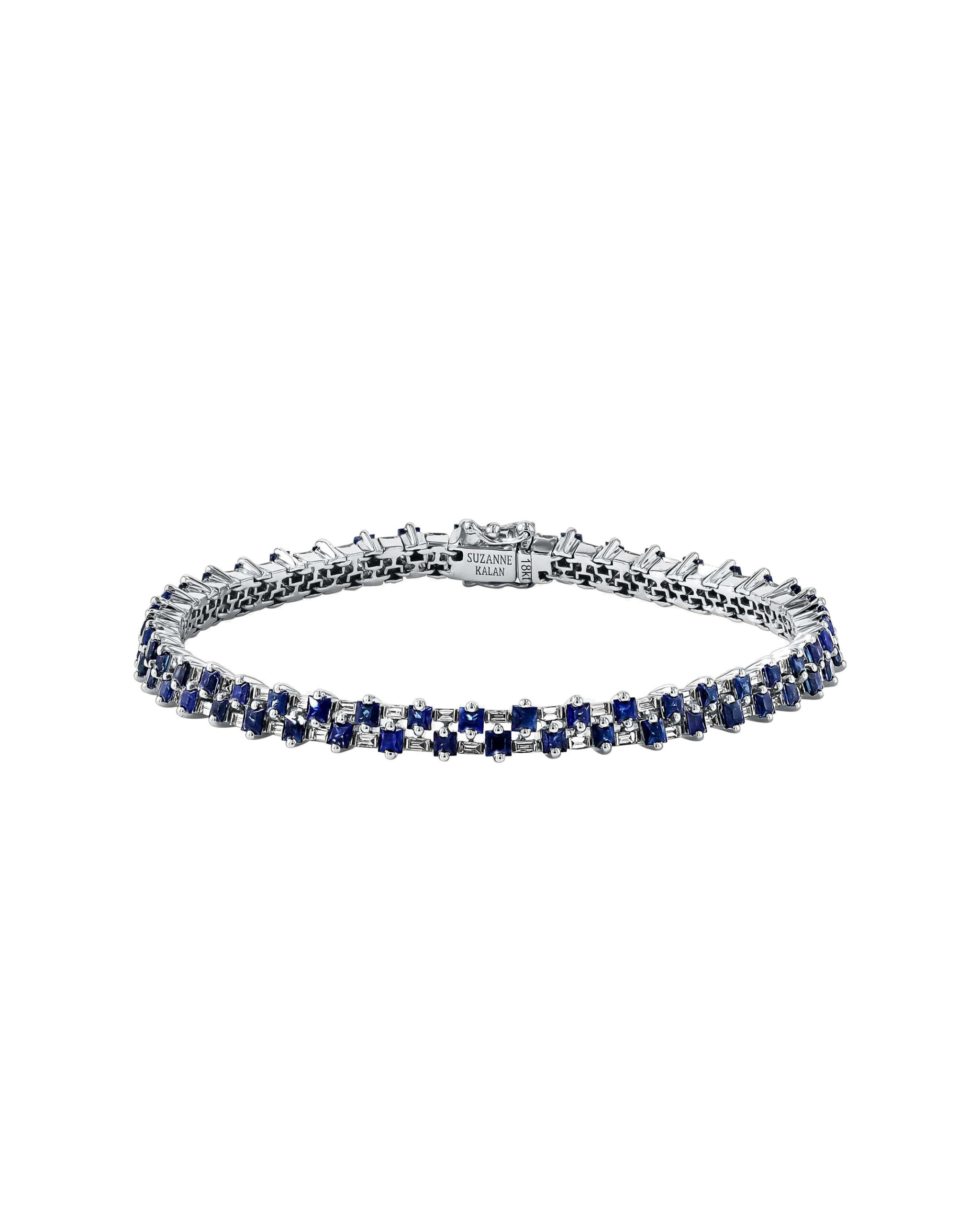 Suzanne Kalan Princess Mini Stack Dark Blue Sapphire Tennis Bracelet in 18K White Gold Suzanne Kalan Princess Mini Stack Dark Blue Sapphire Tennis Bracelet in 18K White Gold | Fine Bracelets | Coveti