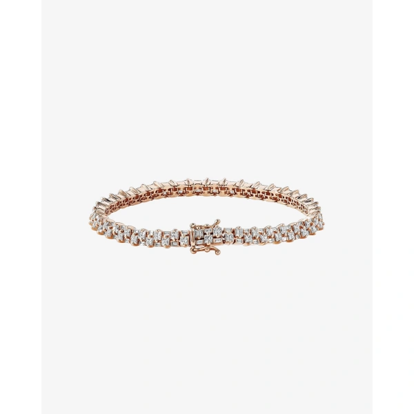 Suzanne Kalan Princess Mini Stack Diamond Tennis Bracelet in 18K Rose Gold | Fine Bracelets | Coveti