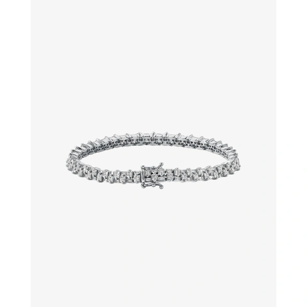 Suzanne Kalan Princess Mini Stack Diamond Tennis Bracelet in 18K White Gold | Fine Bracelets | Coveti