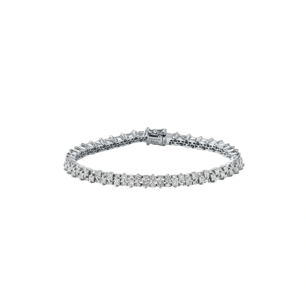 Suzanne Kalan Princess Mini Stack Diamond Tennis Bracelet in 18K White Gold | Fine Bracelets | Coveti