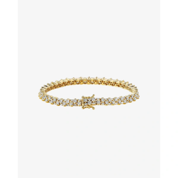 Suzanne Kalan Princess Mini Stack Diamond Tennis Bracelet in 18K Yellow Gold | Fine Bracelets | Coveti