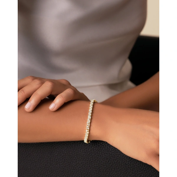 Suzanne Kalan Princess Mini Stack Diamond Tennis Bracelet in 18K Yellow Gold | Fine Bracelets | Coveti
