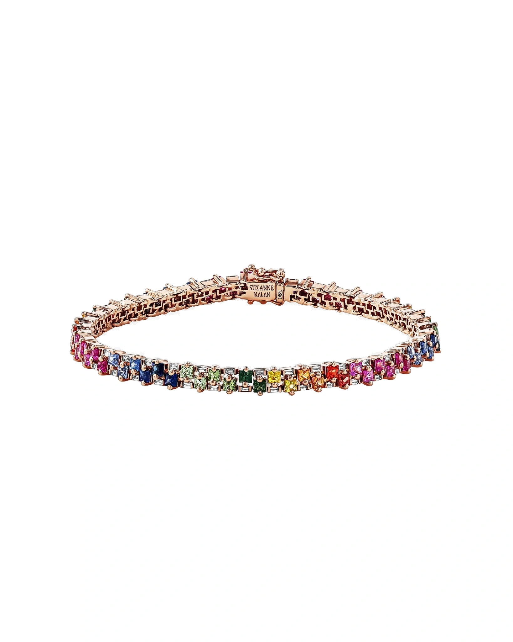 Suzanne Kalan Princess Mini Stack Rainbow Sapphire Tennis Bracelet in 18K Rose Gold Suzanne Kalan Princess Mini Stack Rainbow Sapphire Tennis Bracelet in 18K Rose Gold | Fine Bracelets | Coveti