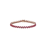 Suzanne Kalan Princess Mini Stack Tennis Bracelet in 18K Rose Gold, Ruby | Fine Bracelets | Coveti