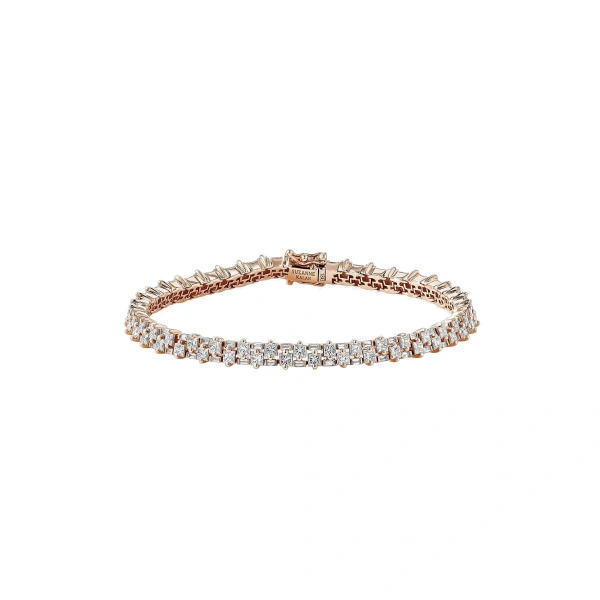Princess Mini Stack Tennis Bracelet in 18K Rose Gold