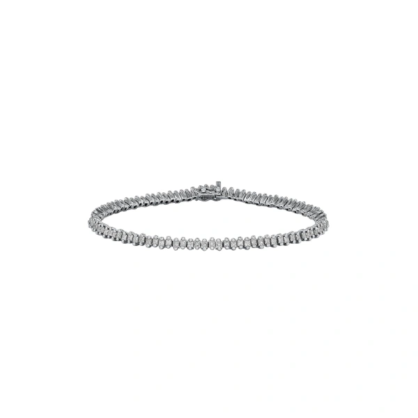 Suzanne Kalan Princess Mini Tennis Bracelet in 18K White Gold | Fine Bracelets | Coveti