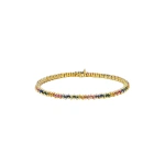 Suzanne Kalan Princess Mini Tennis Bracelet in 18K Yellow Gold, Pastel Sapphire | Fine Bracelets | Coveti
