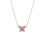 Suzanne Kalan Princess Pink Sapphire Mini Butterfly Pendant in 18K Rose Gold | Fine Necklaces | Coveti