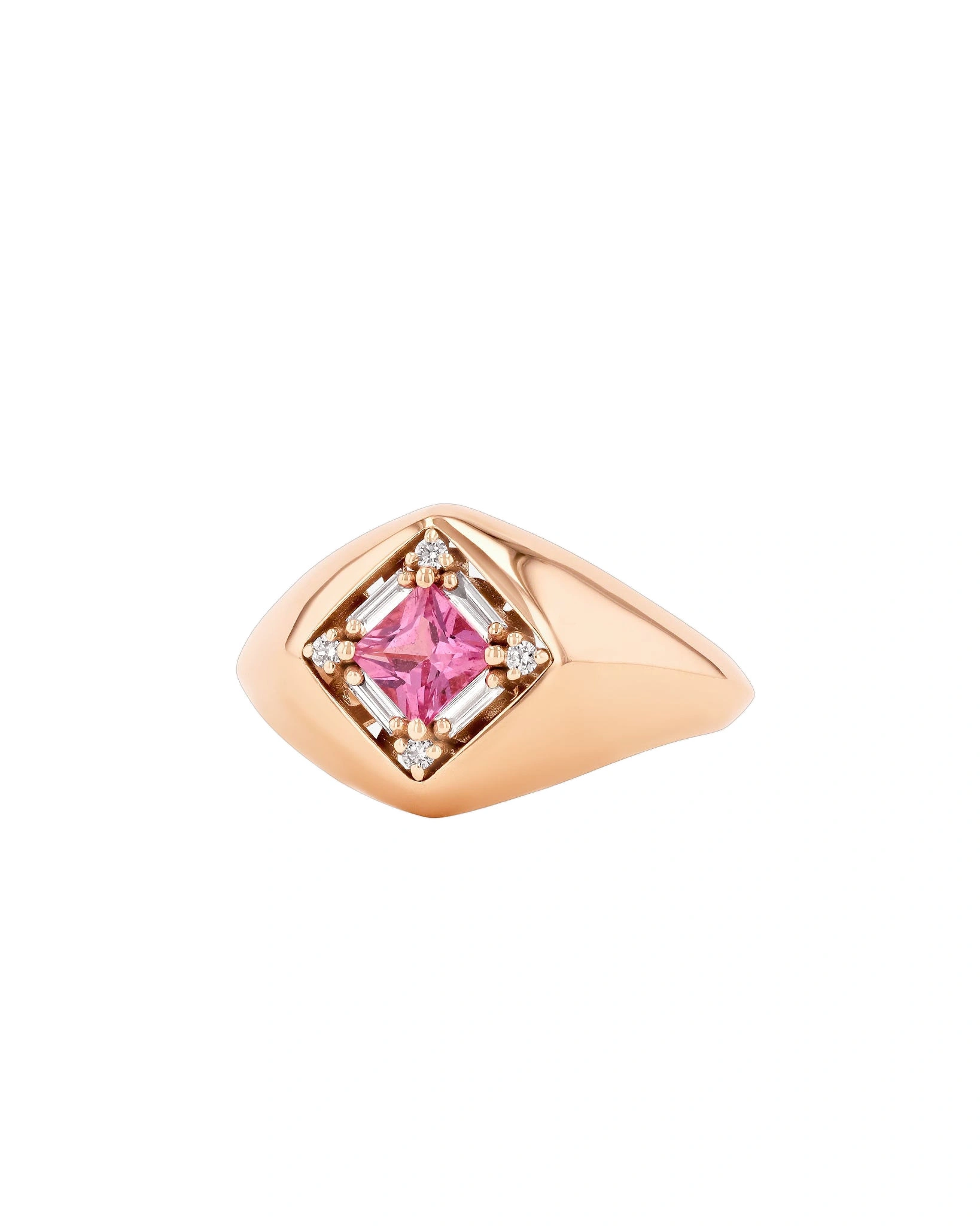 Suzanne Kalan Princess Signet Ring in 18K Rose Gold, Pink Sapphire Suzanne Kalan Princess Signet Ring in 18K Rose Gold, Pink Sapphire | Fine Rings | Coveti
