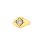 Suzanne Kalan Princess Signet Ring in 18K Yellow Gold | Fine Rings | Coveti