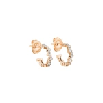 Suzanne Kalan Princess Staggered Mini Hoops in 18K Rose Gold | Fine Earrings | Coveti