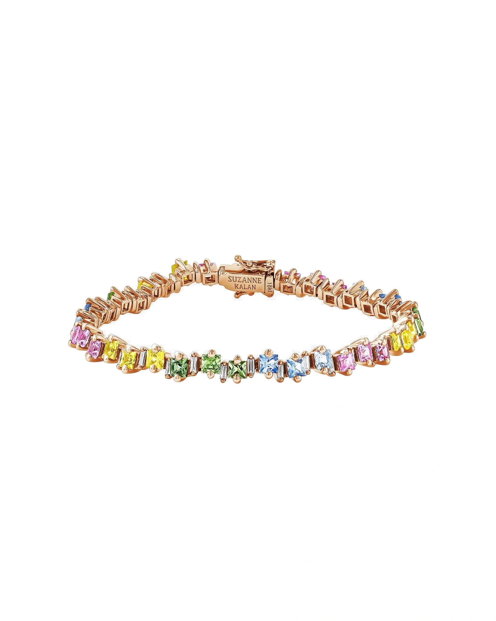 Suzanne Kalan Princess Staggered Pastel Sapphire Tennis Bracelet in 18K Rose Gold Suzanne Kalan Princess Staggered Pastel Sapphire Tennis Bracelet in 18K Rose Gold | Fine Bracelets | Coveti